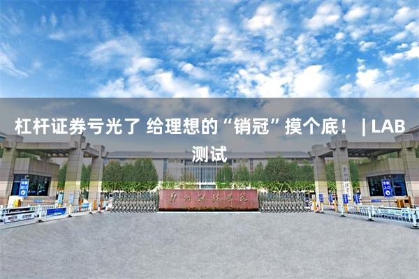 杠杆证券亏光了 给理想的“销冠”摸个底! | LAB测试
