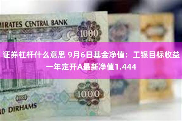 证券杠杆什么意思 9月6日基金净值:工银目标收益一年定开A最新净值1.444