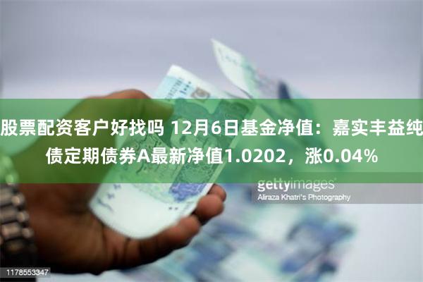 股票配资客户好找吗 12月6日基金净值:嘉实丰益纯债定期债券A最新净值1.0202,涨0.04%