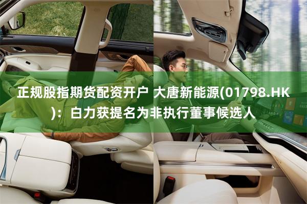 正规股指期货配资开户 大唐新能源(01798.HK):白力获提名为非执行董事候选人