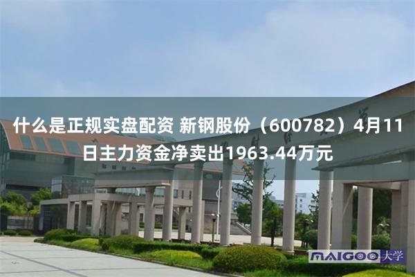 什么是正规实盘配资 新钢股份(600782)4月11日主力资金净卖出1963.44万元