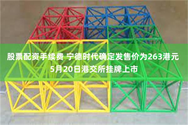 股票配资手续费 宁德时代确定发售价为263港元 5月20日港交所挂牌上市