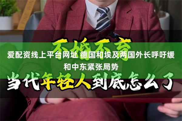 爱配资线上平台网址 德国和埃及两国外长呼吁缓和中东紧张局势